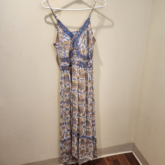 Sincerely Jules Long Floral Boho Spring Flare Casual Dress size L - Picture 1 of 12